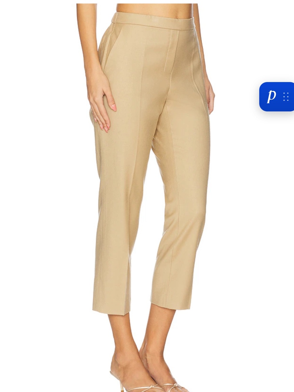 Theory Cropped Tailored Pants in Beige